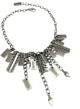 挂坠拼接项链iiimiii黄铜