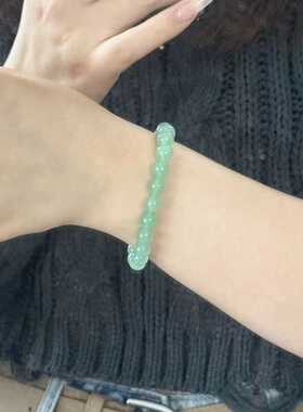 天然东陵玉手链女男绿砂金