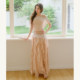 ລຸງ Peter Pan <Flora Flower Shadow> French patchwork slim sleeveless top ruffled elegant skirt