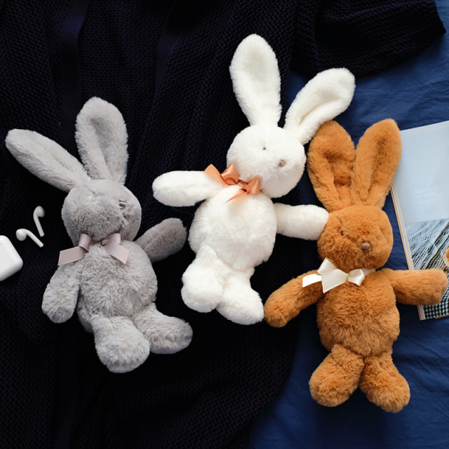 Soft Cute Plush Bow Tie White Rabbit ເດັກຍິງ Rabbit ງາມ