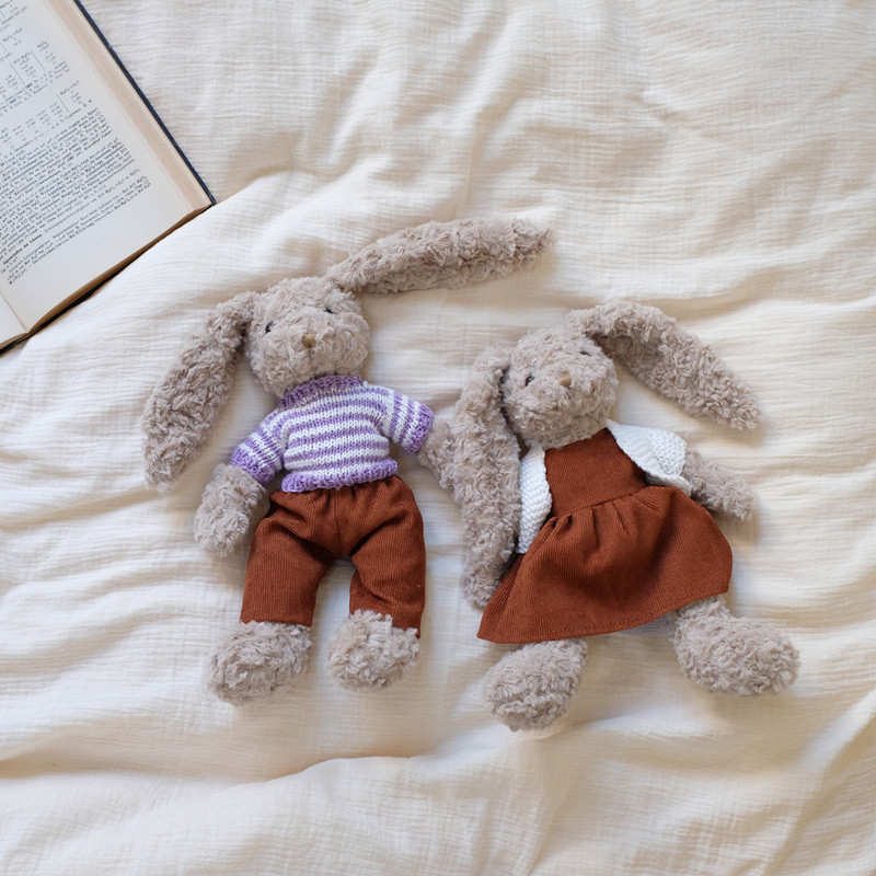 复古毛圈咖色兔子公仔手工穿娃衣玩偶公仔儿童礼物玩具道具布娃娃,淘宝优惠券,粉丝福利购,淘宝优惠卷