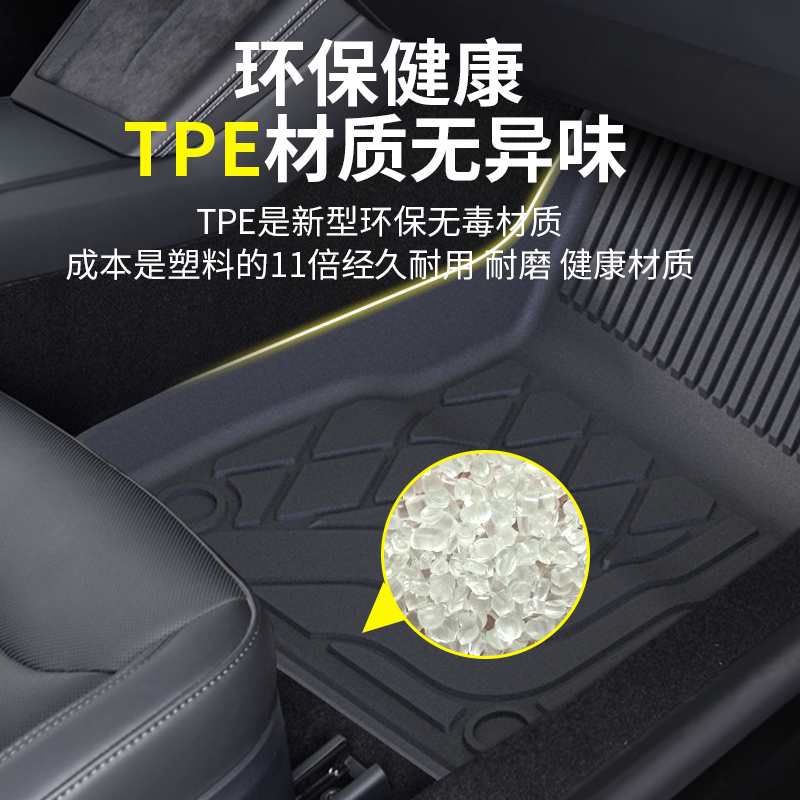 适用于特斯拉model3脚垫焕新版model3脚垫tpe全包脚垫无异味加厚 - 图0