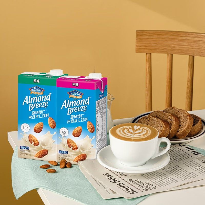 Maeil每日蓝钻怡仁巴旦木杏仁奶950ml植物奶蛋白饮料低糖低脂高钙,淘宝优惠券,粉丝福利购,淘宝优惠卷