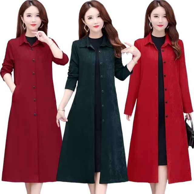 Women's thick velvet outer coat and windbreaker top