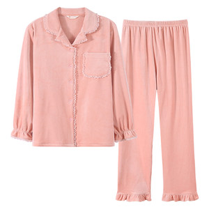 美梦2022年新款海岛绒睡衣女秋冬薄珊瑚绒家居服春秋加绒保暖套装