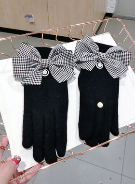 2025热销韩版秋冬新款千鸟格蝴蝶