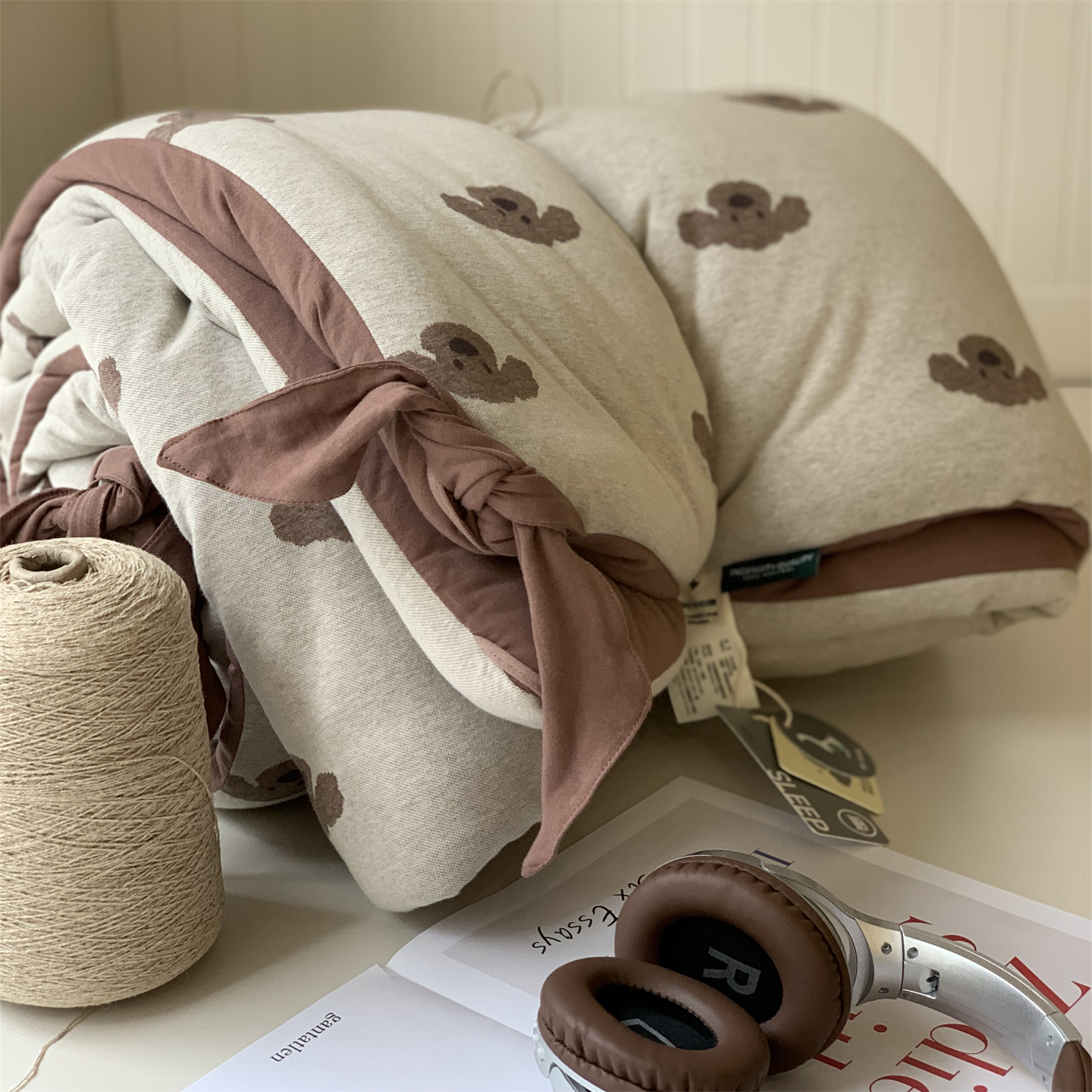 韩国大鹅2米全棉针织棉春秋被可机洗超软糯天竺棉纯棉双人四季被 - 图0