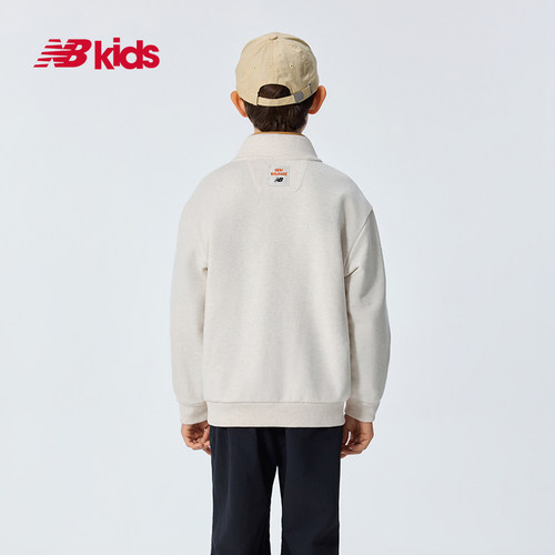 NewBalance nb官方童装 4-14岁儿童秋冬半高领半拉链运动卫衣上装 - 图2