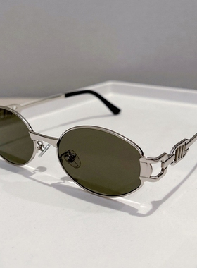 复古玳瑁橘色椭圆防晒太阳眼镜