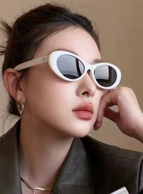韩版椭圆形太阳镜女个性腿素颜