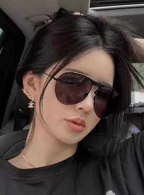 欧美复古高级感单梁水银太阳镜