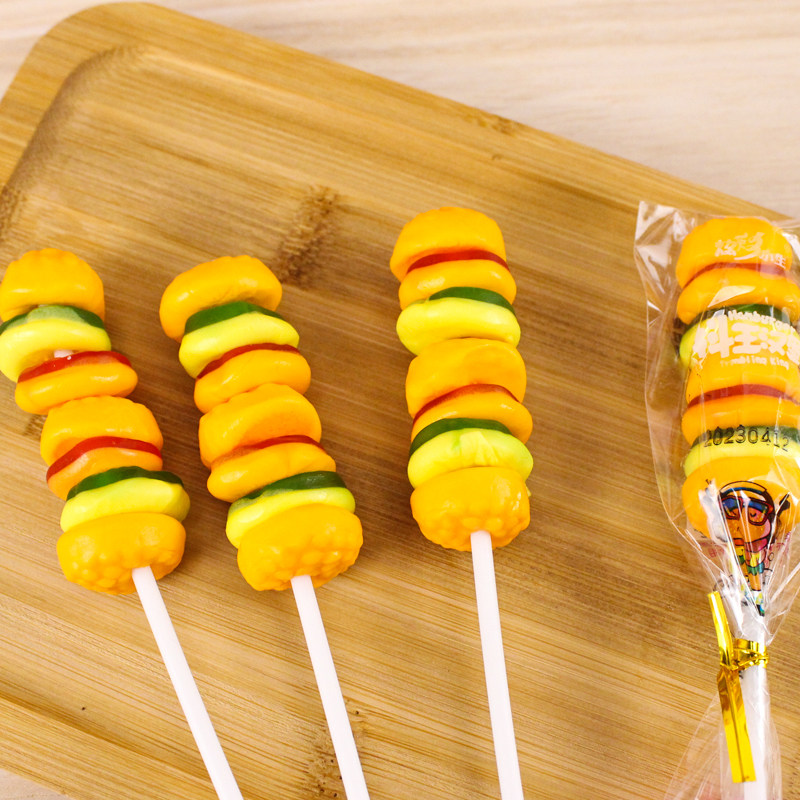 马卡龙串串棒棒糖汉堡软糖儿童礼物整盒20支橡皮糖抖王汉堡糖果,淘宝优惠券,粉丝福利购,淘宝优惠卷