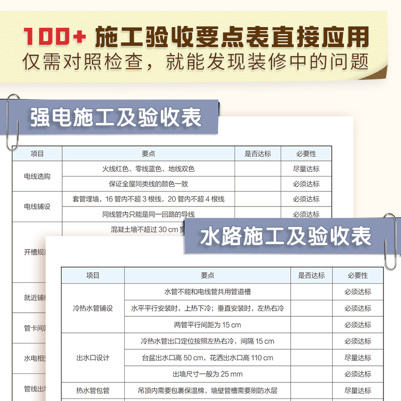 【官方正版】装修施工完全手册 尤呢呢8大类施工现场30种常用工法100多个要点归纳表拆改水电瓦工木工油工灯具安装全屋定制施工 - 图3