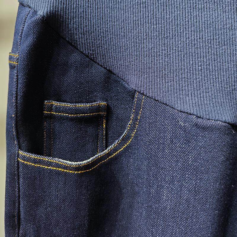 爱美妈咪秋冬韩版直筒宽松棉牛仔裤薄绒保暖柔软孕妇阔腿裤65G408,淘宝优惠券,粉丝福利购,淘宝优惠卷