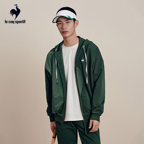 乐卡克法国公鸡春季男女同款连帽开衫外套情侣款拉链廓形外搭开衫 - 图2