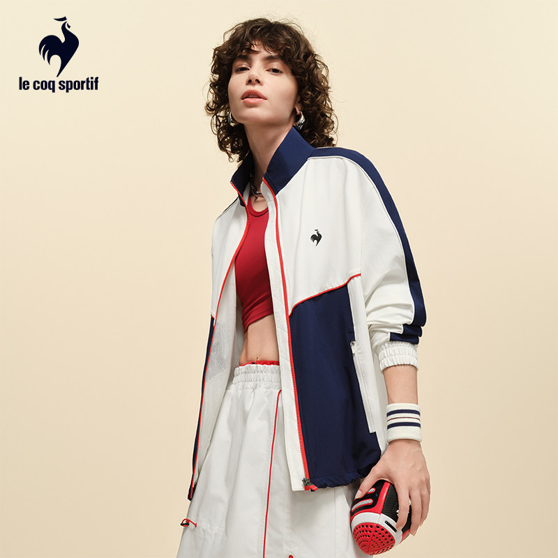 乐卡克法国公鸡2025年秋季新品男女同款时尚撞色外套运动翻领开衫,淘宝优惠券,粉丝福利购,淘宝优惠卷