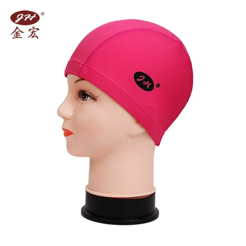 Взрослые черная ткань шляпа для плавания мужчина женские женские универсальные сплошные цветные