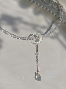 酒午贝母月亮星星项圈原创设计