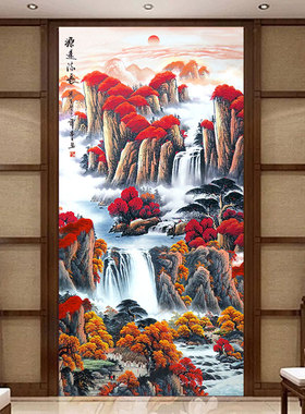 玄关画入户正对门自粘贴画墙贴画