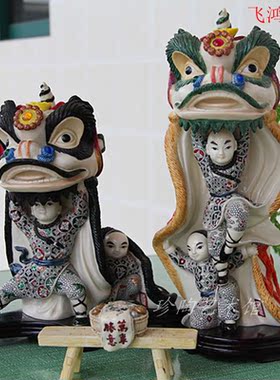 黄飞鸿舞狮纯手工彩绘结婚礼物