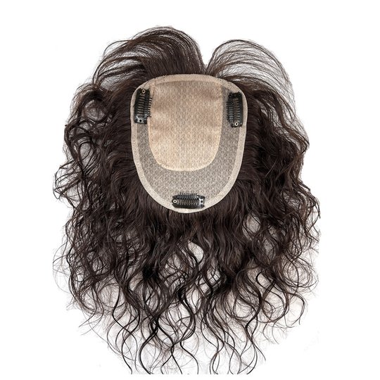 Cover gray hair with hair extensions on the top of the head for real hair and curly hair