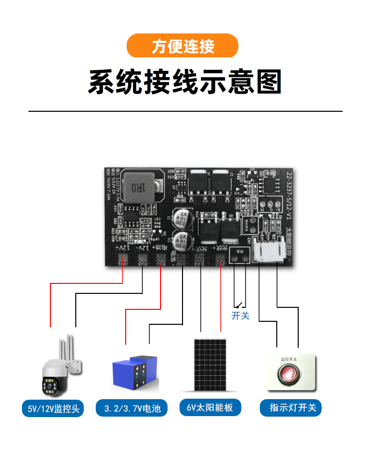 太阳能监控控制器升压充电锂电池通用3.23.7V5V12V监控头庭院 - 图2