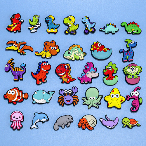 跨境新款洞洞鞋花配饰恐龙动物系列现货可爱卡通手环装饰PVC鞋扣 - 图3