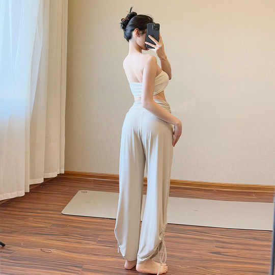 多巴胺高腰宽松绝美健身裤女运动裤普拉提训练内观流舞蹈瑜伽服秋