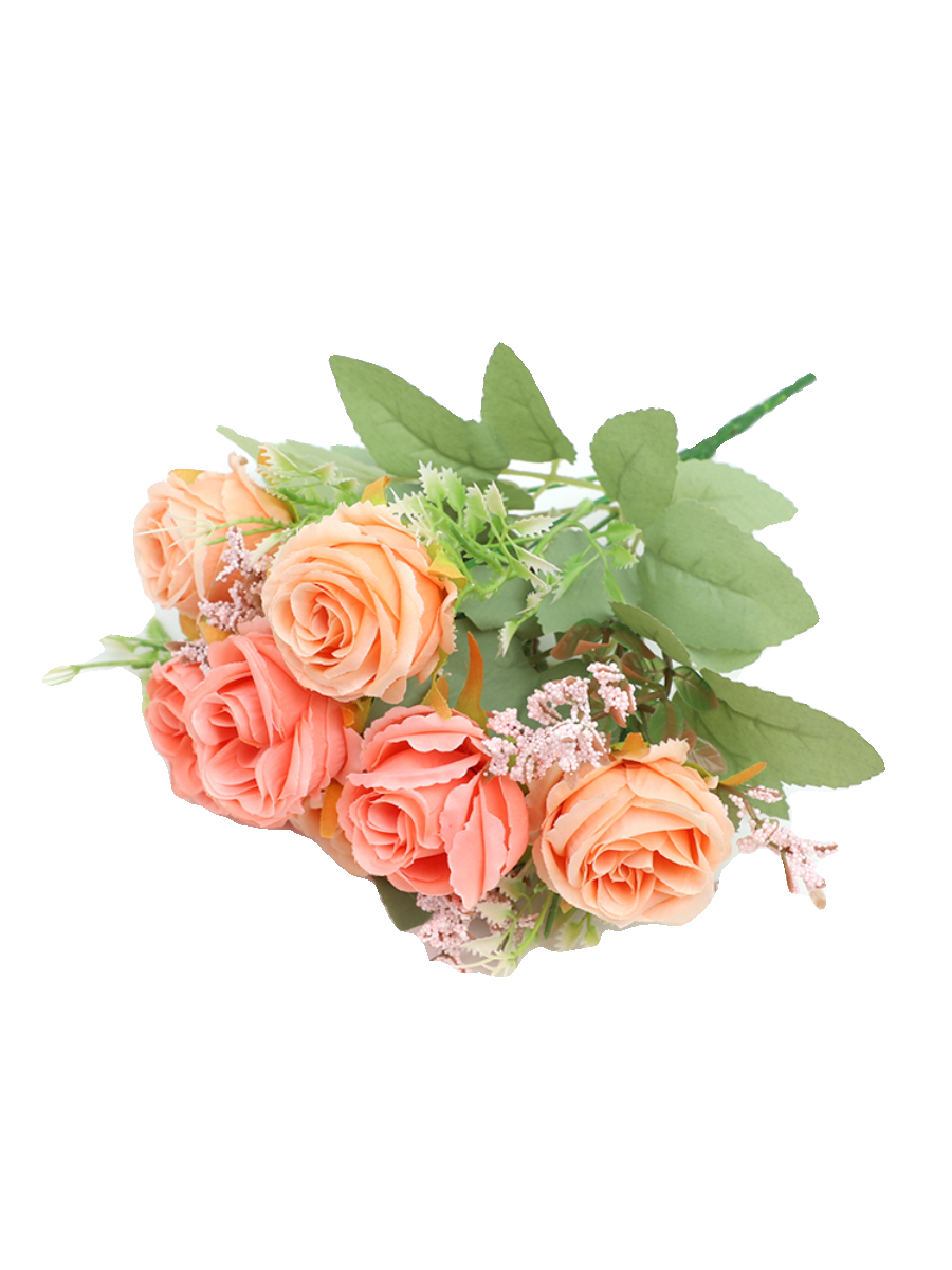 仿真玫瑰把花束塑料假花装饰花坛花箱栅栏绢花单枝菊花插花瓶家居 - 图3
