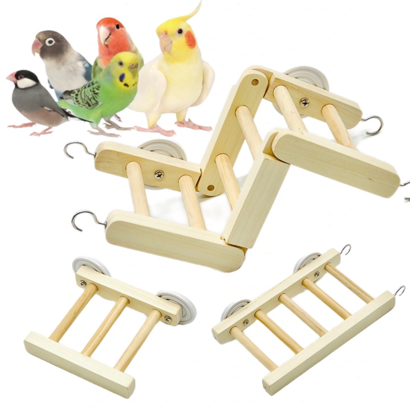 宠物鸟多功能木质爬梯 鹦鹉玩具攀爬站台中小型鸟虎皮牡丹玄凤等,淘宝优惠券,粉丝福利购,淘宝优惠卷