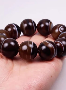 天然男士缠丝玛瑙2.0咖色复古