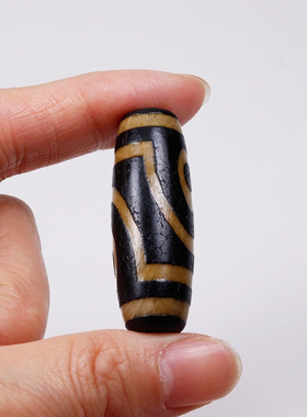 两眼天珠散珠黑白玛瑙玉髓火供珠西藏吊坠挂件手链项链隔珠文玩珠