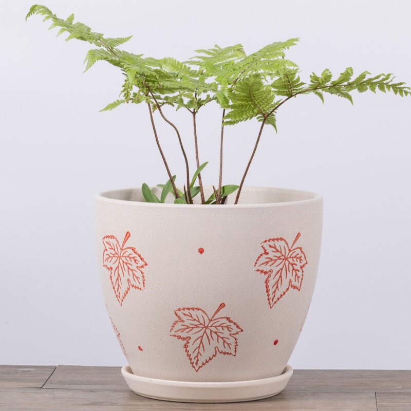 花盆陶瓷简约家用带分体托盘特大号桌面花卉绿萝吊兰绿植透气陶盆,淘宝优惠券,粉丝福利购,淘宝优惠卷