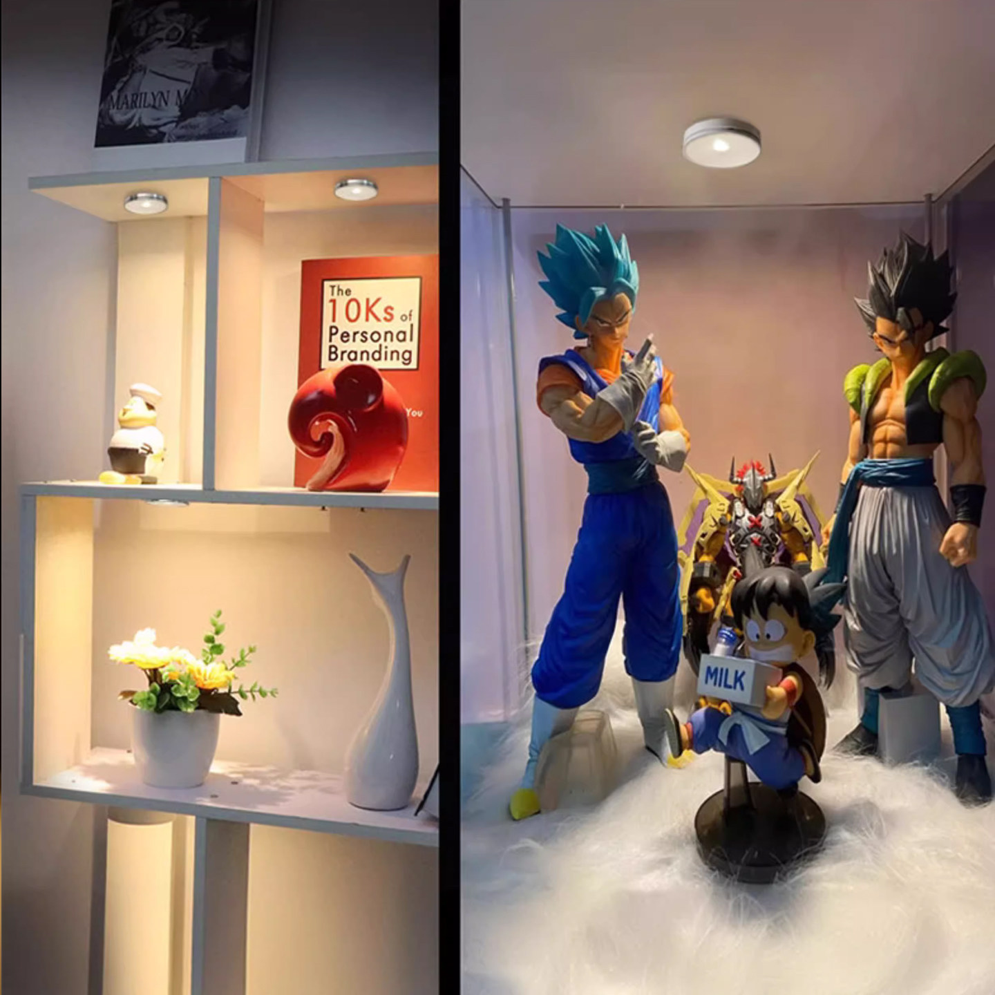 免布线展柜灯迷你小筒灯1W手办模型柜子展示灯led超薄泛光层板灯,淘宝优惠券,粉丝福利购,淘宝优惠卷