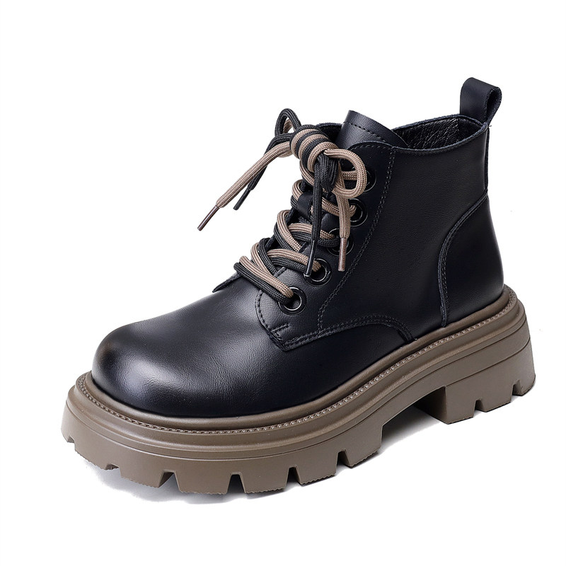 爆款马丁靴女2025新款秋冬单靴小个子复古美拉德圆头厚底增高短靴,淘宝优惠券,粉丝福利购,淘宝优惠卷