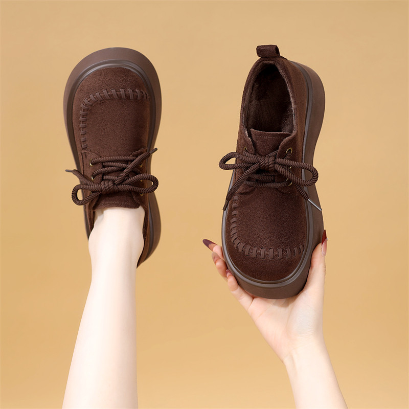 美拉德色系带厚底乐福鞋女2026春季新款棕色圆头百搭舒适加绒单鞋,淘宝优惠券,粉丝福利购,淘宝优惠卷