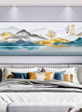 源远流长山水手绘聚宝盆风水画