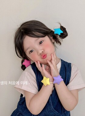 韩版仙美彩色星星小女孩绑头发皮筋不伤发儿童发圈可爱头绳扎马尾