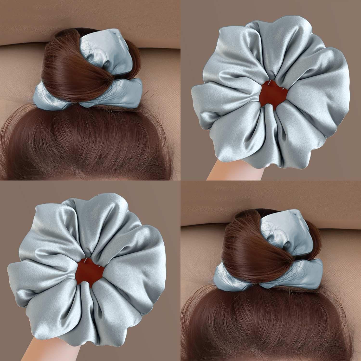 枕头睡觉自然卷发真丝大肠发圈2025新款网红大号丸子头扎头发头绳