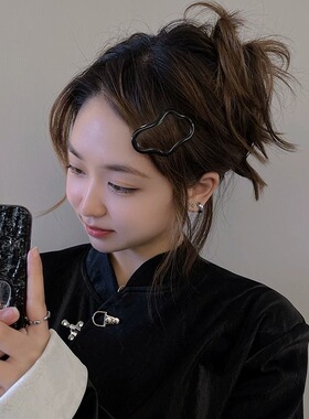 云朵状镂空碎发bb夹前额刘海一字侧边夹发夹子头饰发卡子女后脑勺