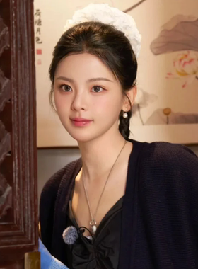 杨超越同款四层白色蕾丝大肠发圈头绳高级感丸子头春夏头花女