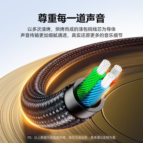 山泽3.5mm音频线aux连接音响箱专用车载电脑手机耳机线双头插头戴式无损输出功放播放器35mm公对公音频线加长 - 图0