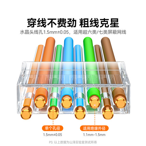 山泽超六类水晶头6七7类万兆超五5类屏蔽网线rj45插头网络对接头 - 图2