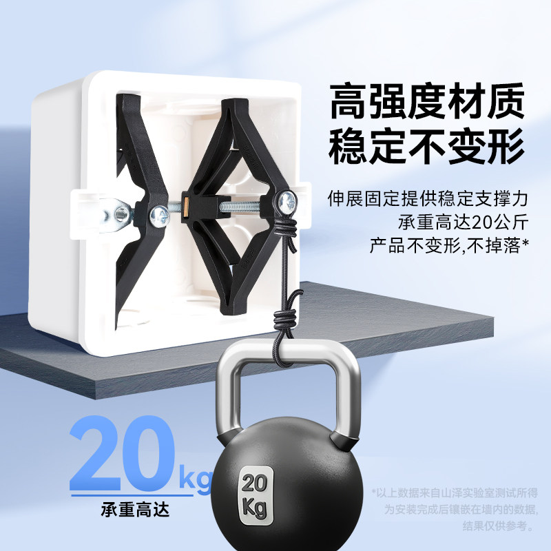 山泽暗盒修复器86型暗装线盒底盒通用明装固定器开关插座接线盒子,淘宝优惠券,粉丝福利购,淘宝优惠卷