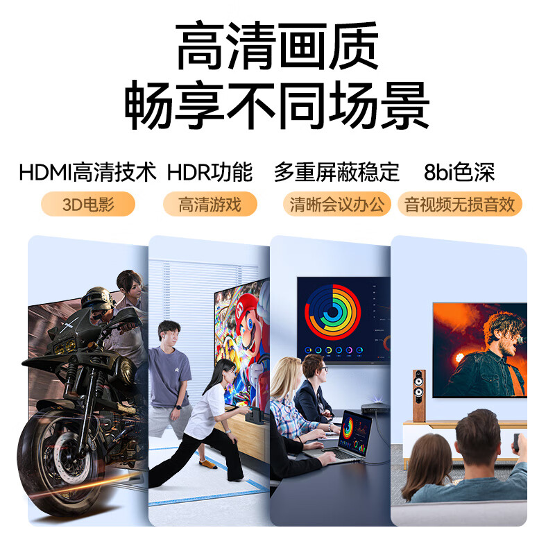 山泽hdmi高清线2.0连接笔记本显示器屏4K电脑电视机顶盒视频数据 - 图3