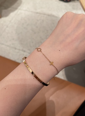 一见钟情的时尚手链ins风老花18k玫瑰金仙女手链温柔可爱清新甜美