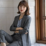 Пиджак классического кроя, осенний комплект для работы, костюм, коллекция 2021