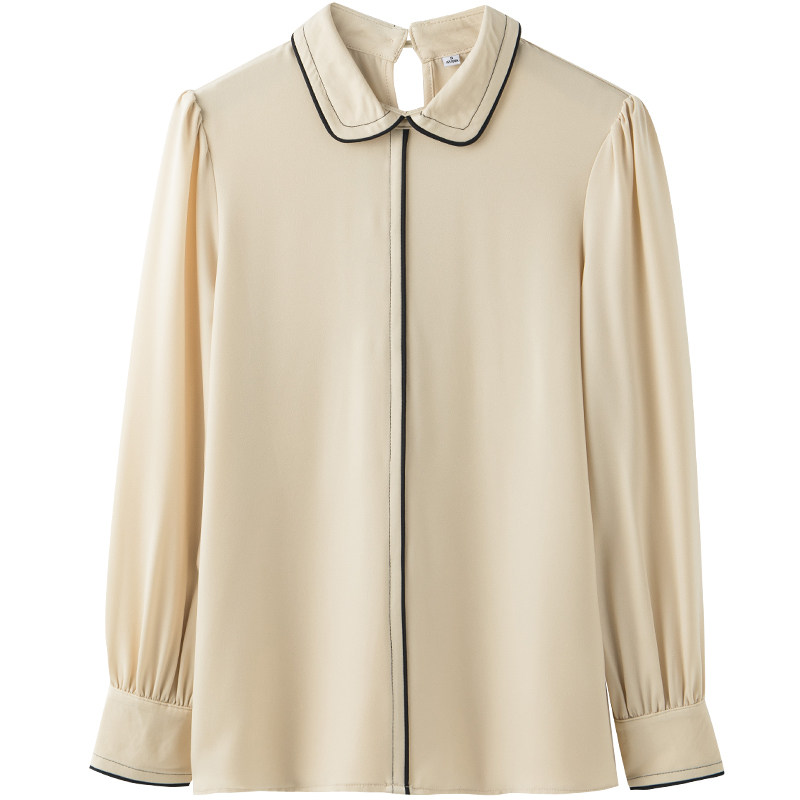 设计感小众黑边撞色2020秋新款衬衣 秋安衬衫