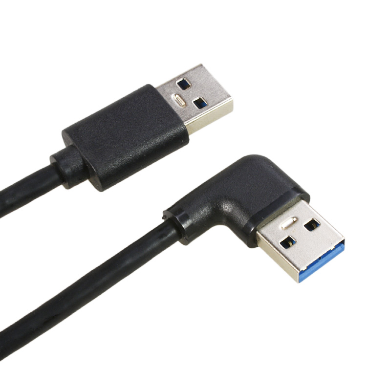 弯头直角usb3.0公对公数据延长连接线双头3.0移动硬盘盒充电笔记本散热器接口上下左右 USB3.0数据线90度弯头 - 图1