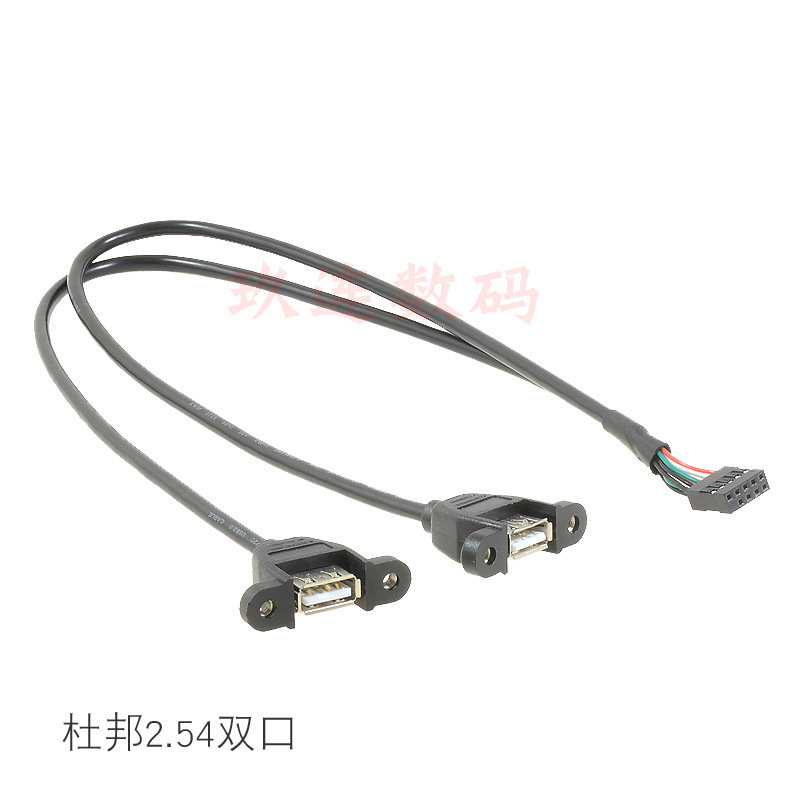 主板插针9针转USB2.0两口挡板线 带螺丝孔主板9Pin转USB2.0转接线mx1.25/ph2.0/xh2.54/杜邦2.54端子线连接线 - 图3